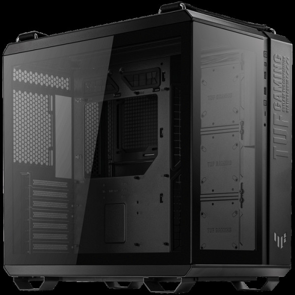 ASUS TUF Gaming GT502 PLUS ATX Gaming ohišje črno, Dual Chamber Chassis, Panoramic View, Tempered Glass front and side panel, Tool-Free side panels, pre-installed 4 ARGB fans & fan hub, Front Panel High-Speed USB Type-C