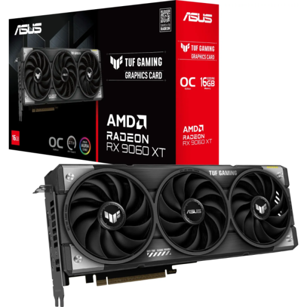 ASUS TUF Gaming Radeon RX 9060 XT OC Edition 16GB GDDR6 (TUF-RX9060XT-O16G-GAMING) grafična kartica, PCIe 5.0, 1xHDMI 2.1b, 2xDisplayPort 2.1a