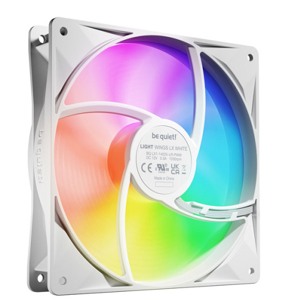BE QUIET! LIGHT WINGS LX (BL128) RGB 140mm 4-pin PWM 3x beli ventilator