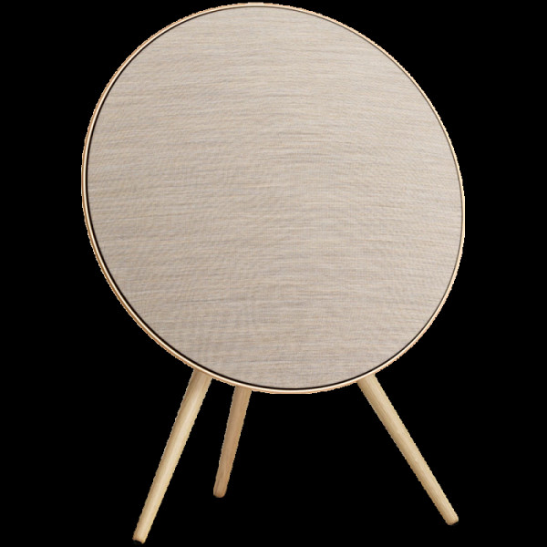 Beosound A9 5th Gen Speaker Gold Tone (Back Sand/Cover Golden/Legs White Oak)