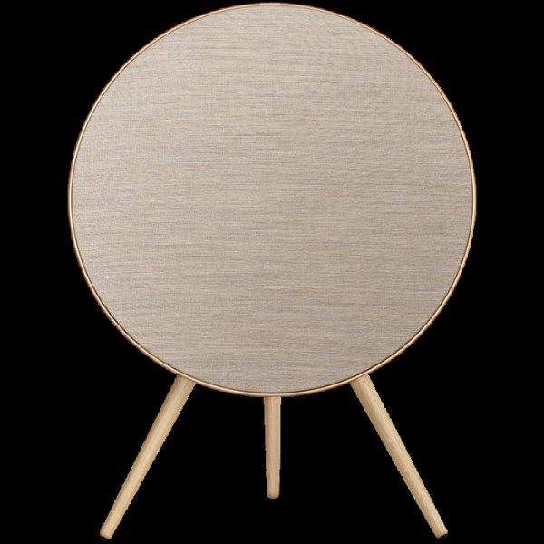 Beosound A9 5th Gen Speaker Gold Tone (Back Sand/Cover Golden/Legs White Oak)