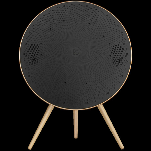 Beosound A9 5th Gen Speaker Gold Tone (Back Sand/Cover Golden/Legs White Oak)