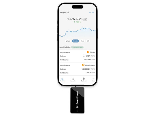BitBox02 NOVA Bitcoin-only, denarnica za Bitcoin, bela