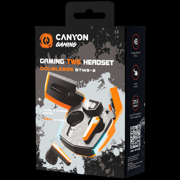 CANYON Brezžične Gaming Slušalke, Oranžne