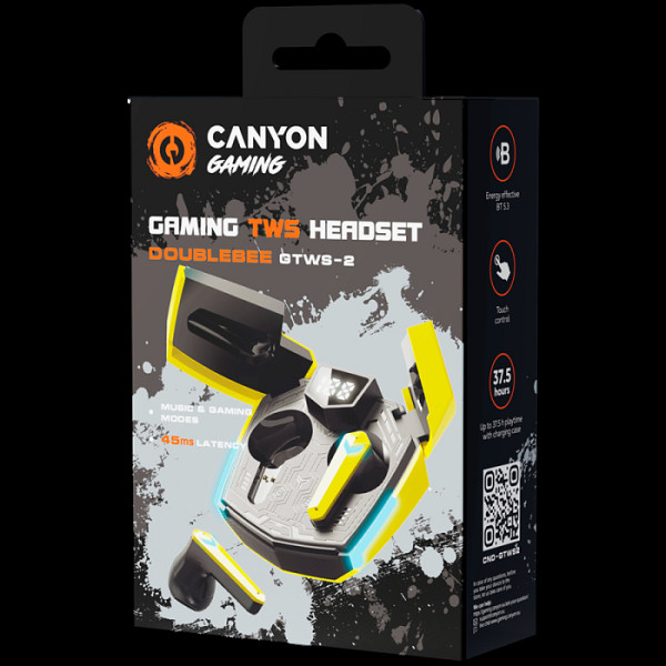 CANYON Brezžične Gaming Slušalke, Rumene