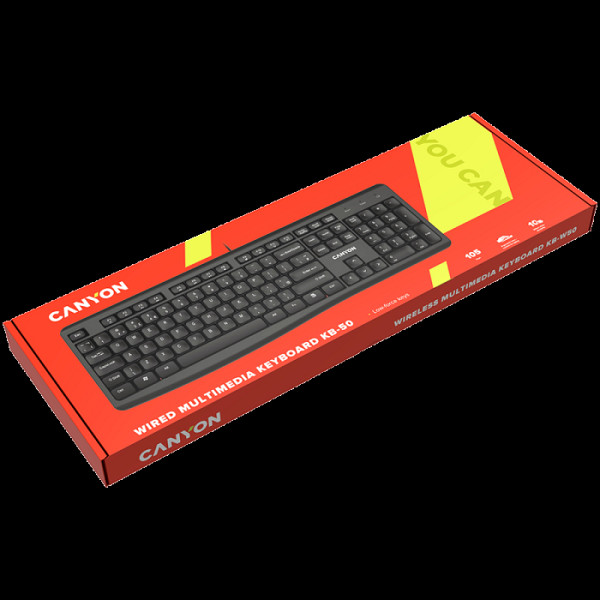 CANYON KB-50 - žična tipkovnica, črna - SLO gravura