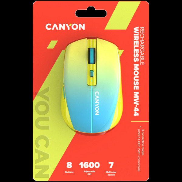 CANYON mouse MW-44  Wireless Charge Yellow Blue