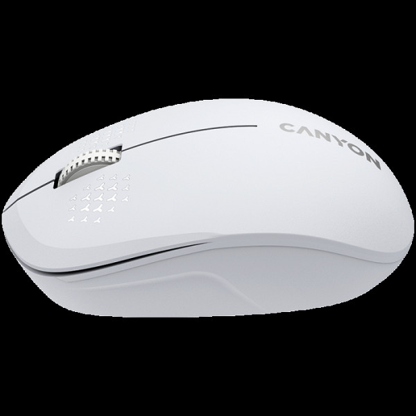 CANYON MW-04, brezžična Bluetooth optična miška s 3 gumbi, DPI 1200, z 1 AA baterijo Canyon Turbo Alkaline, bela