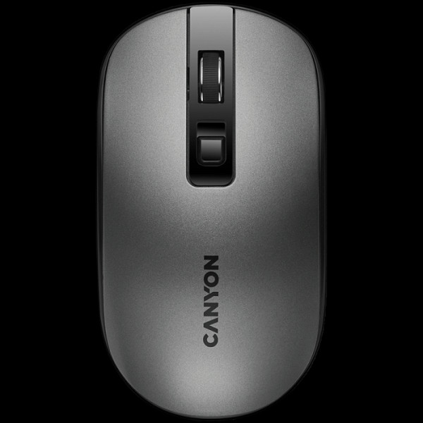 CANYON MW-18, brezžična miška 2,4 GHz300 mAh Li-polimerna baterija, temno siva