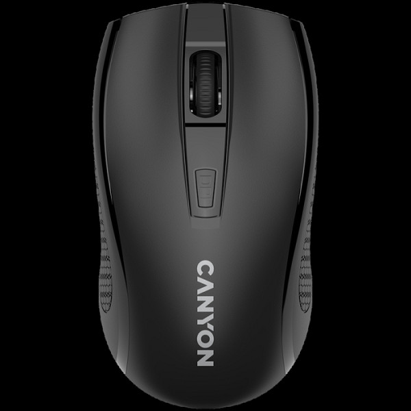CANYON MW-7, brezžična miška 2,4 GHz, 6 gumbov, DPI 800/1200/1600, z 1 AA baterijo, velikost 1106037 mm, teža 58 g, črna.