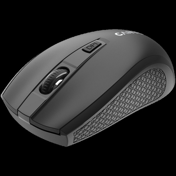 CANYON MW-7, brezžična miška 2,4 GHz, 6 gumbov, DPI 800/1200/1600, z 1 AA baterijo, velikost 1106037 mm, teža 58 g, črna.