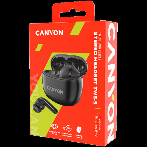 Canyon TWS-5 brezžične slušalke, črne (CNS-TWS5B)