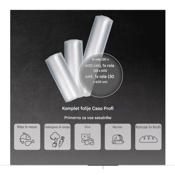 CASO komplet folij 1 20 × 30 cm + roli 20 × 600 cm, 30 × 600 cm