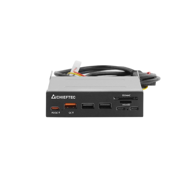 Chieftec all-in-one čitalec kartic 4x USB 3.2 Gen1 TypeA/C QC3.0 3,5 panel