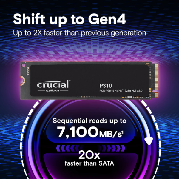 CRUCIAL P310 1TB M.2 PCIe 4.0 NVMe SSD CT1000P310SSD8