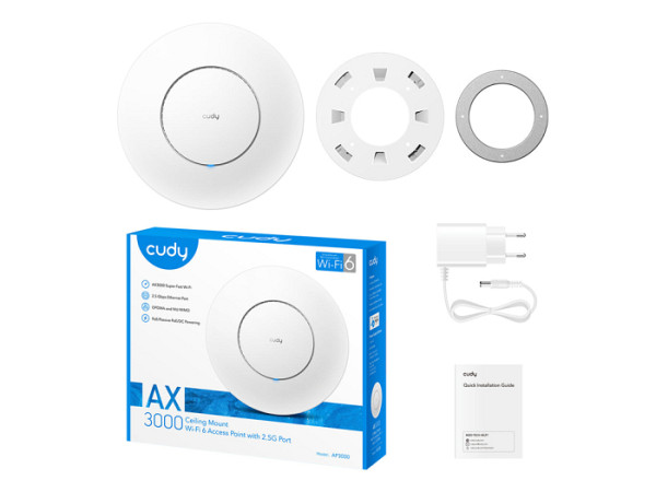 Dostopna točka CUDY AP3000, stropna, AX3000 2.5G Wi-Fi 6 Mesh
