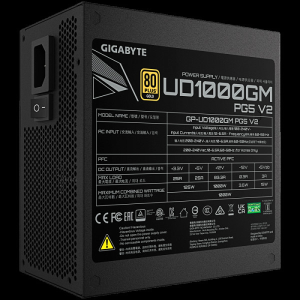 Gigabyte 1000W PG5 V2 GOLD modularni PCI-E 5.0 napajalnik