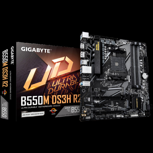 GIGABYTE B550M DS3H R2, DDR4, SATA3, USB3.2Gen1, DP, AM4 mATX