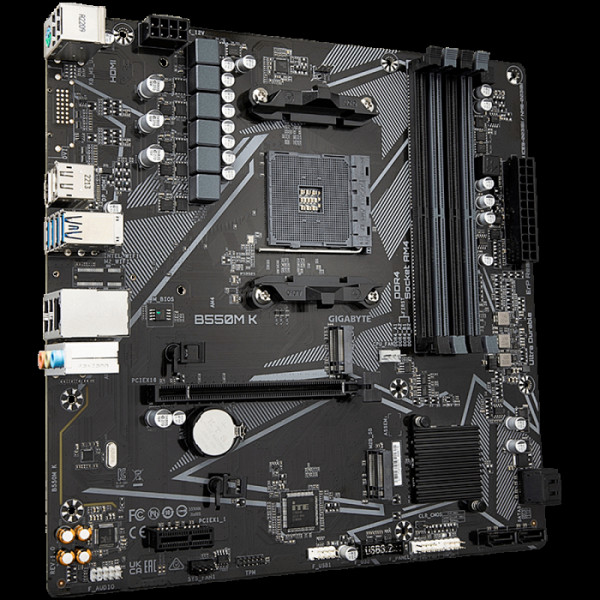 GIGABYTE B550M K AM4 mATX osnovna plošča - AMD B550, 4xDDR4, 2xM.2, 4xSATA, 1Gb LAN, 1xDP, 1xHDMI