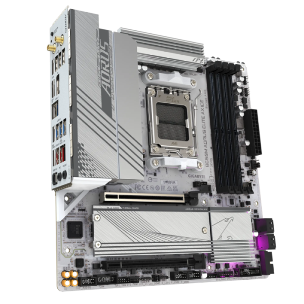 GIGABYTE B650M AORUS ELITE AX ICE, DDR5, SATA3, USB3.2Gen2x2, DP, 2.5GbE, WiFi 6E, AM5 mATX