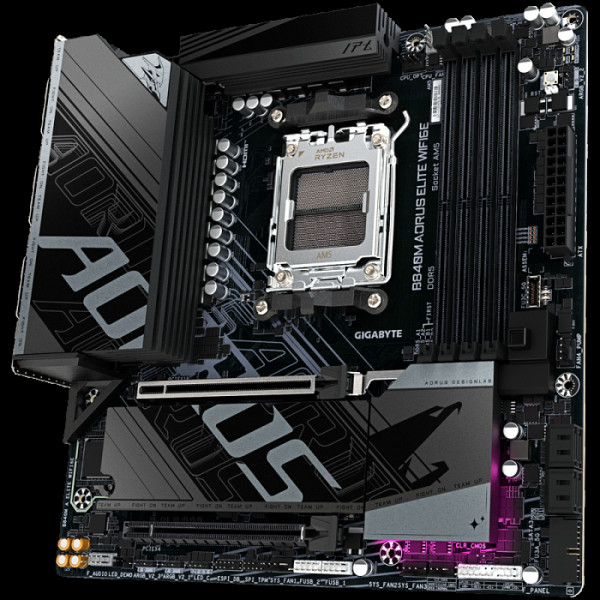 GIGABYTE B840M AORUS ELITE WIFI6E AM5 mATX osnovna plošča - AMD B840, 4xDDR5, 2xM.2, 4xSATA, 2.5Gb LAN, WiFi 6E, BT, 1xHDMI, 1xDP