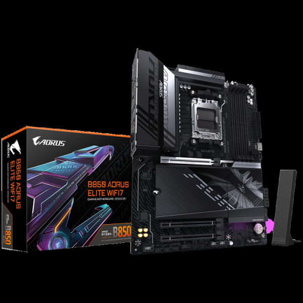 GIGABYTE B850 AORUS ELITE WIFI7 AM5 ATX osnovna plošča - AMD B850, 4xDDR5, 3xM.2, 4xSATA, 2.5Gb LAN, WiFi 7, BT, 1xDP, 1xHDMI