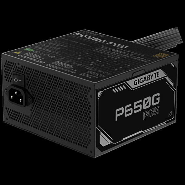 GIGABYTE P650G PG5 650W napajalnik, 80 PLUS Gold, podpora za PCIe Gen 5.1 in ATX 3.1 standard