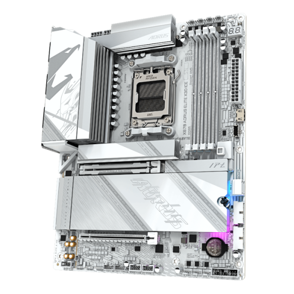 GIGABYTE X870 AORUS ELITE X3D ICE, DDR5, SATA3, USB4, DP, 5GbE, WiFi 7, AM5 ATX