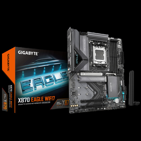 GIGAYBTE X870 EAGLE WIFI7 AM5 ATX osnovna plošča - AMD X870, 4xDDR5, 3xM.2, 4xSATA, 2.5Gb LAN, WiFi 7, BT, 1xHDMI, 2xUSB4 Type-C