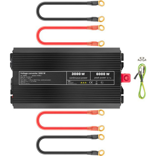GOOBAY 12V-230V DC/AC USB-5V 3000W pretvornik inverter napajalnik
