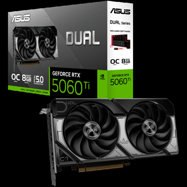 Grafična kartica ASUS Dual GeForce RTX 5060 Ti OC, 8GB GDDR7, PCI-E 5.0 DUAL-RTX5060TI-O8G