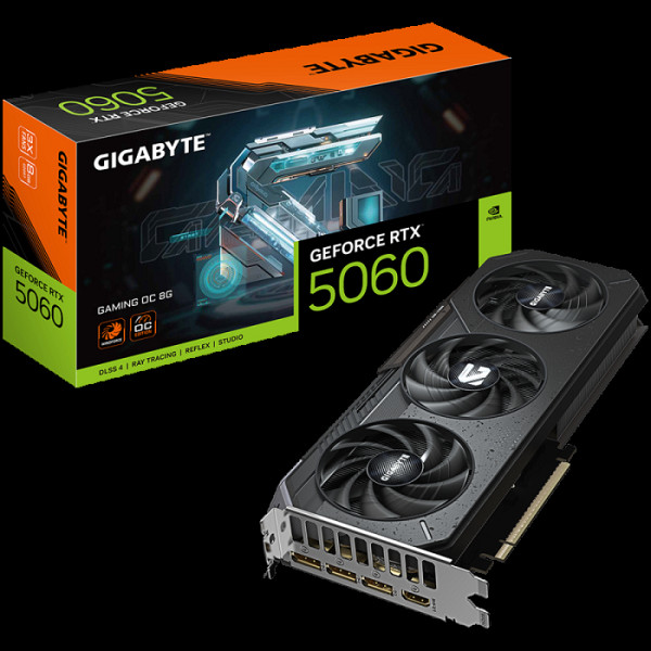 Grafična kartica GIGABYTE GeForce RTX 5060 Gaming OC 8G, 8GB GDDR7, PCI-E 5.0