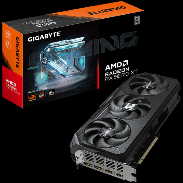 Grafična kartica GIGABYTE Radeon RX 9070 XT GAMING OC 16G, 16GB GDDR6, PCI-E 5.0