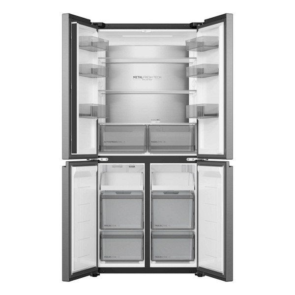 Hladilnik HAIER HCR58S18DNMM, 185 cm, D, 523 l, 4-vratni, Inox