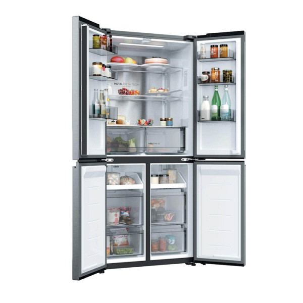 Hladilnik HAIER HCR58S18DNMM, 185 cm, D, 523 l, 4-vratni, Inox