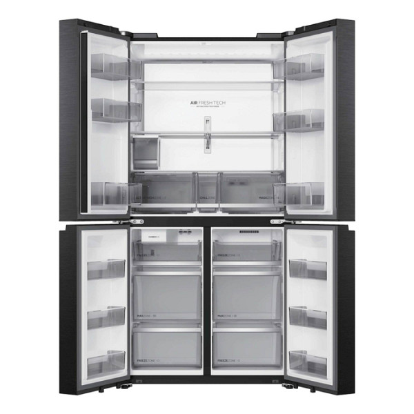 Hladilnik HAIER HCR79F18CHMB, 182,5 cm, C, 700 l, 4-vratni, Črna