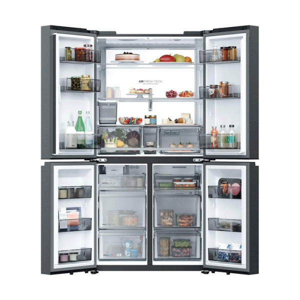 Hladilnik HAIER HCR79F18CHMB, 182,5 cm, C, 700 l, 4-vratni, Črna