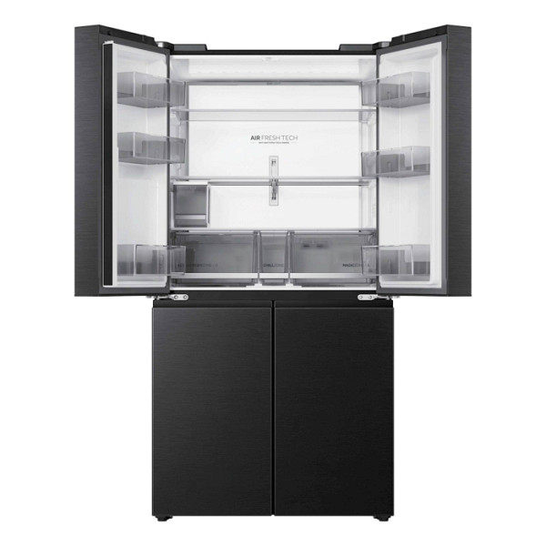 Hladilnik HAIER HCR79F18CHMB, 182,5 cm, C, 700 l, 4-vratni, Črna