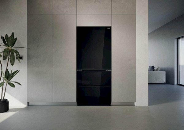Hladilnik HAIER HFKR7819DNGB, 190 cm, E, 468 l, French Door, črna na steklu