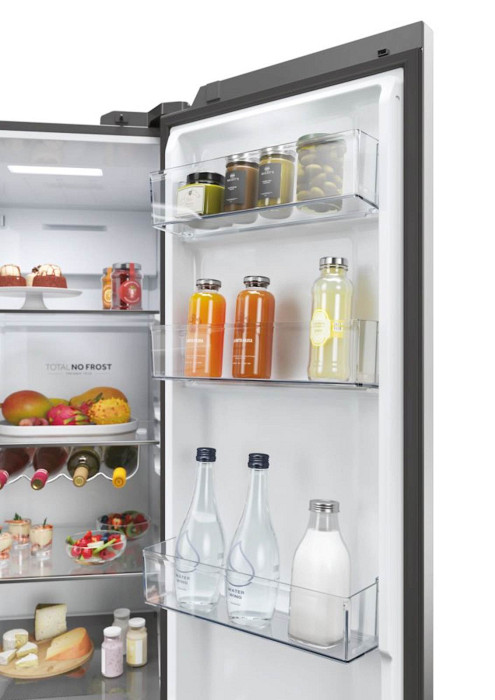 Hladilnik HAIER HSW59F18EIMM, 177,5 cm, E, 601 l, SBS, Inox