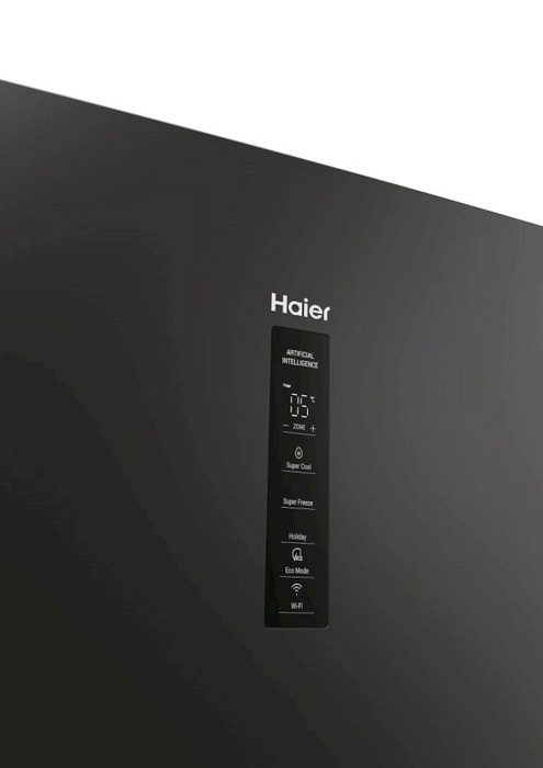 Hladilnik HAIER HTW5620DNPT, 205 cm, D, 414 l, 3-vratni, črn
