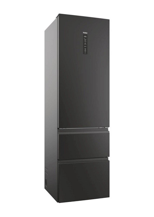 Hladilnik HAIER HTW5620DNPT, 205 cm, D, 414 l, 3-vratni, črn