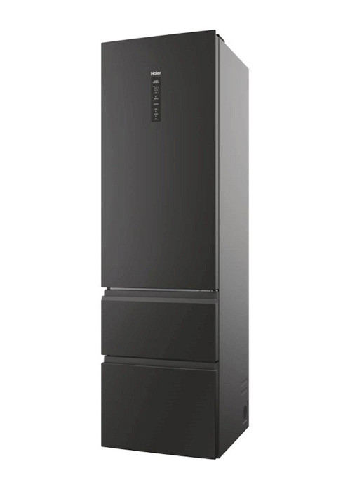 Hladilnik HAIER HTW5620DNPT, 205 cm, D, 414 l, 3-vratni, črn