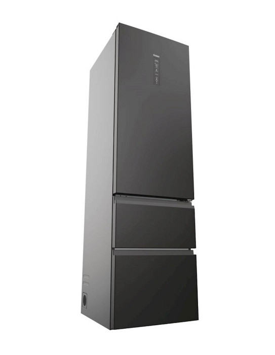 Hladilnik HAIER HTW5620DNPT, 205 cm, D, 414 l, 3-vratni, črn