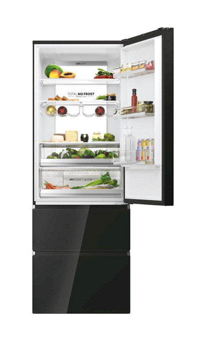 Hladilnik HAIER HTW7720DNGB, 200,6 cm, D, 483 l, French Door, črna steklo
