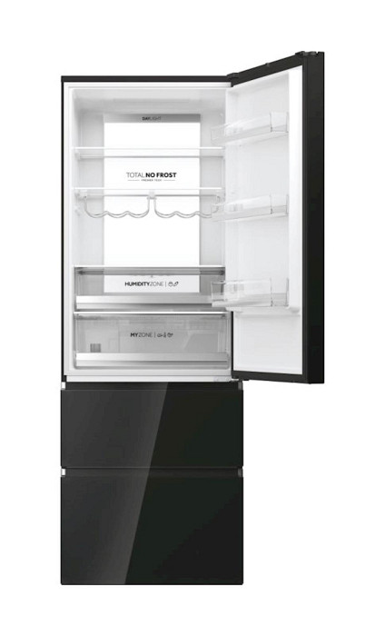 Hladilnik HAIER HTW7720DNGB, 200,6 cm, D, 483 l, French Door, črna steklo