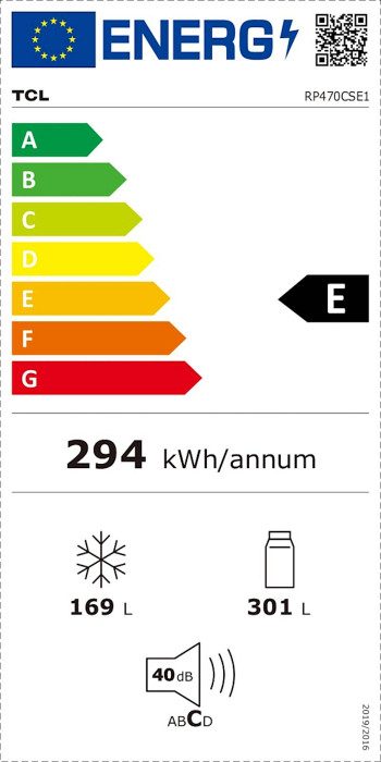 Hladilnik kombiniran TCL RP470CSE1, 4-vratni
