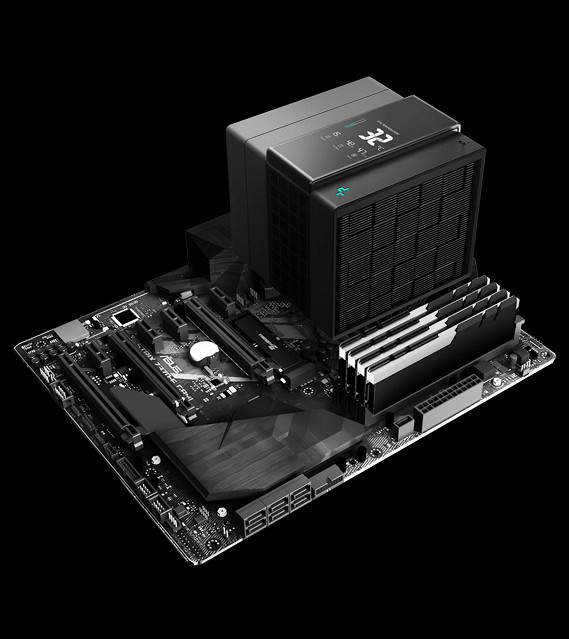 Hladilnik za procesor DeepCool ASSASSIN IV VC VISION, 140mm, Vapor Chamber, LCD, črn