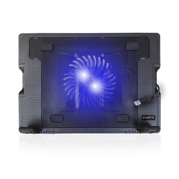 Hladilno stojalo za prenosnik do 17", tih ventilator, 2x USB, Ewent EW1258