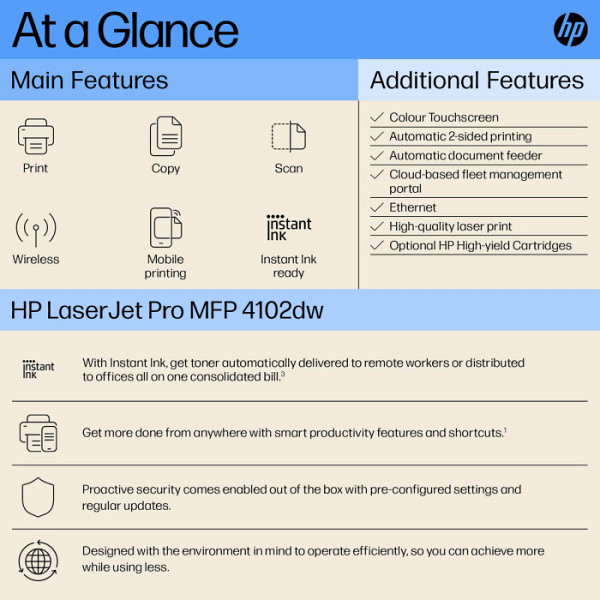 HP LaserJet Pro MFP 4102dw Printer